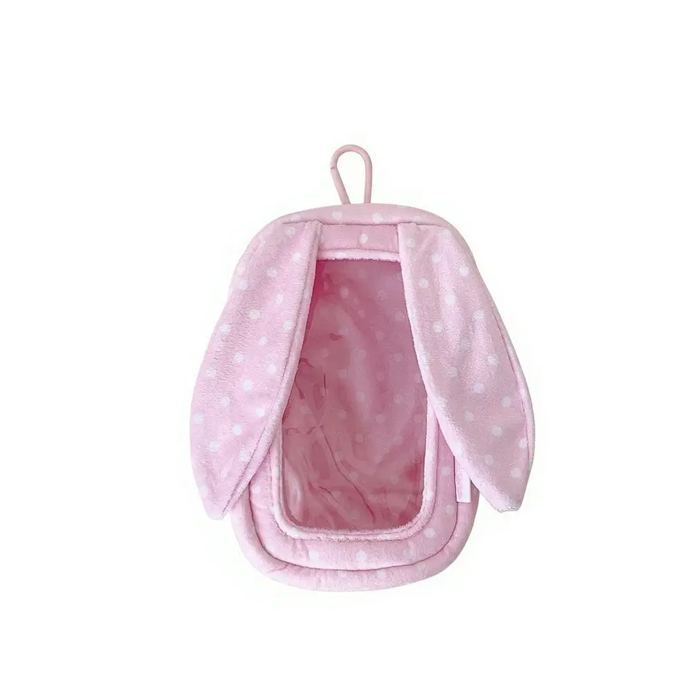 Polka Dot Carrying Bag Transparent Shell 3D Stereo Shape Storage Pouch Bunny Ear Design 15Cm Figure Display Bag