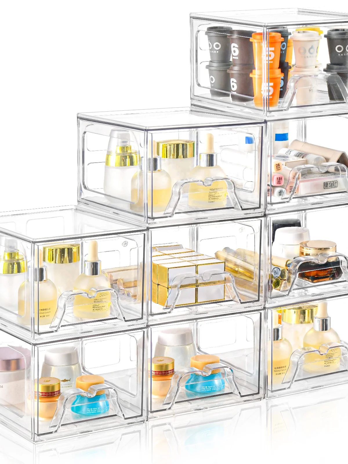 

Acrylic Desktop Cosmetic Storage Box Jewelry Box Drawer Type Thickened Dustproof Luxury No Installation Required
