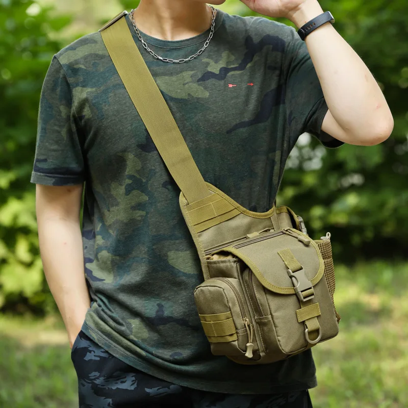 Male Army Fan Chest Bag Saddle Bag Outdoor Sports Legs Bag Tactical Shoulder Crossbody Bag Saddle Bag Camera Bag Lightweight