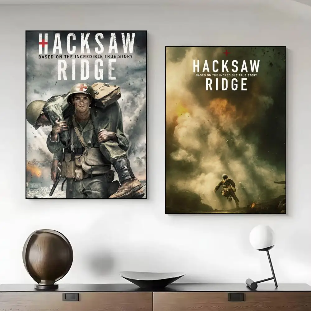 Movie H-Hacksaw Ridge Poster Unframed Canvas Artwork for Bedroom Living Room Bathroom Wall Decor