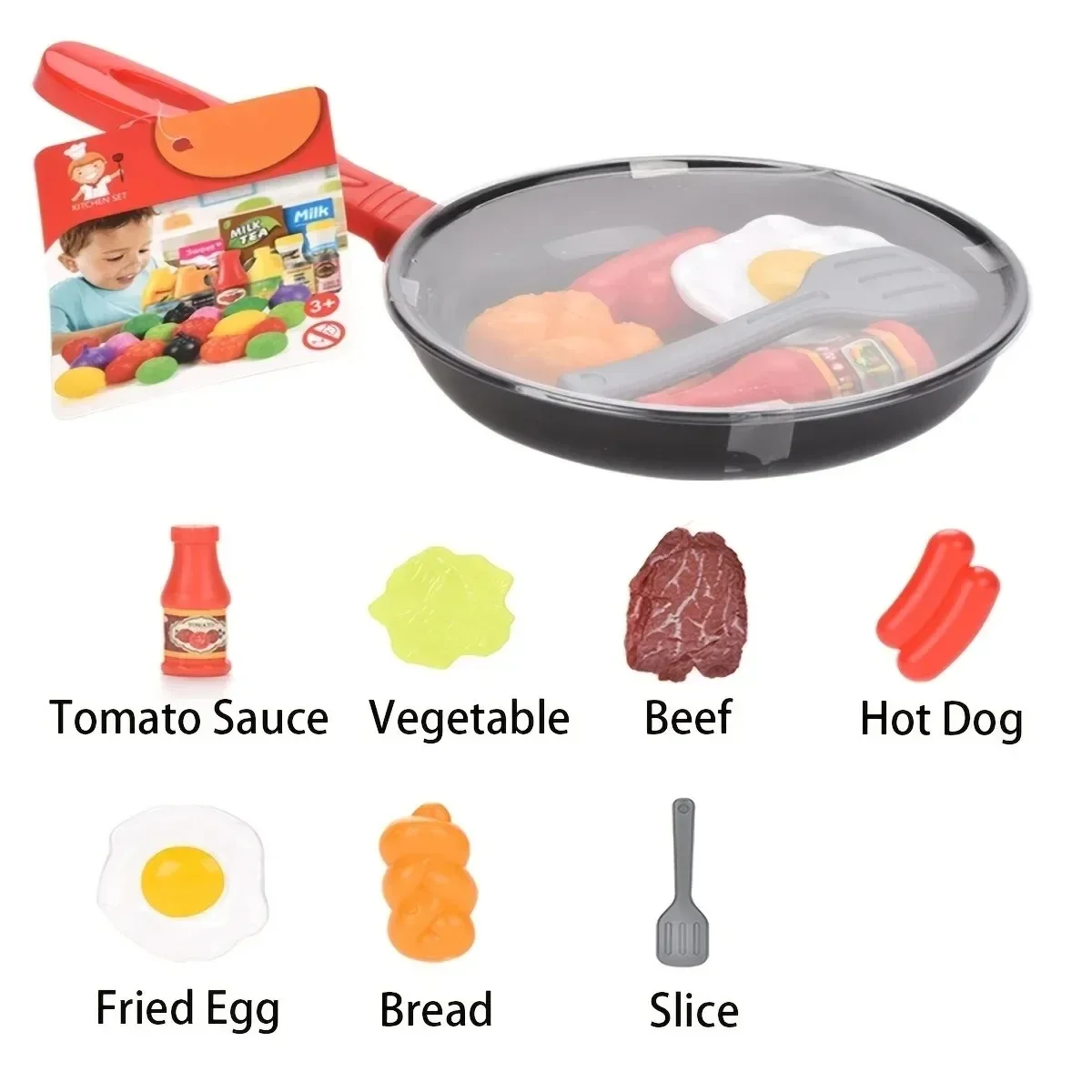 Faire semblant d'ustensiles de cuisine avec Steak légumes jouets enfants cuisine jouer ensemble de nourriture pain et Hot Dog pour les jeux de cuisine des tout-petits