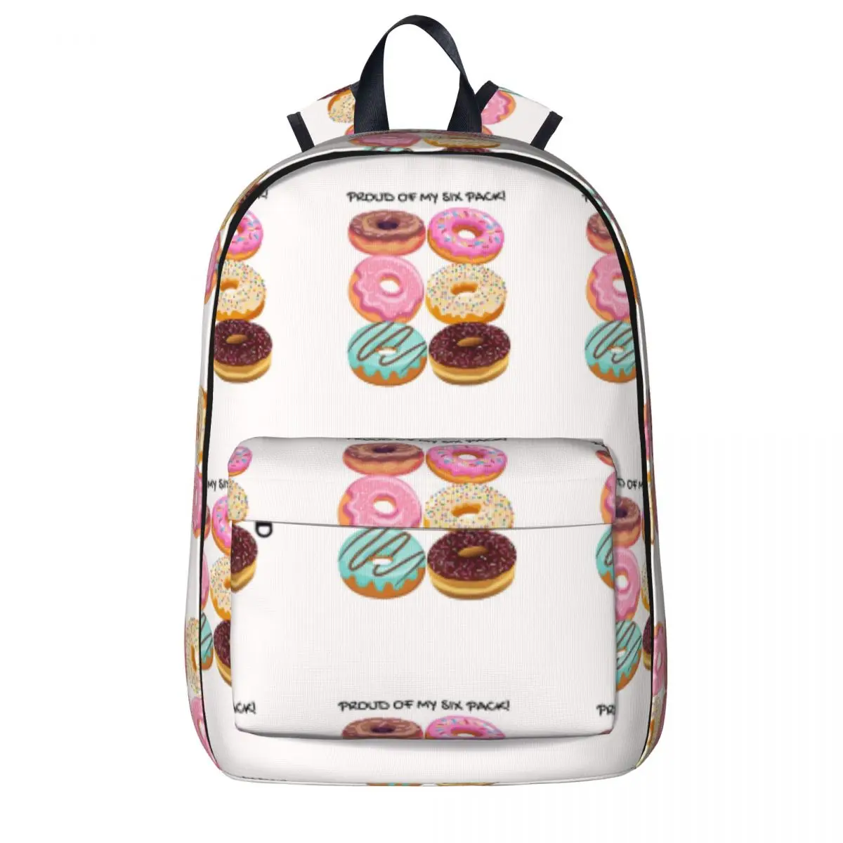 Proud Of My Six Pack. Donut Six Pack 2 Backpacks Student Book bag Shoulder Bag Travel Rucksack Waterproof Children School Bag