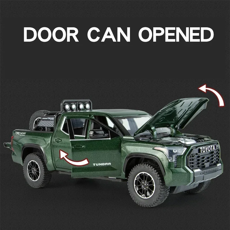 1:24 Toyota Tundra SUV Model Car Diecast Miniature Metal Car Off-Road Vehicle Collection Sound Light Children Toy For Kids A591