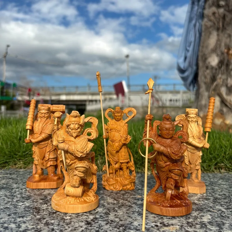 Hand-Carved Yabai Wood God Statues - 4
