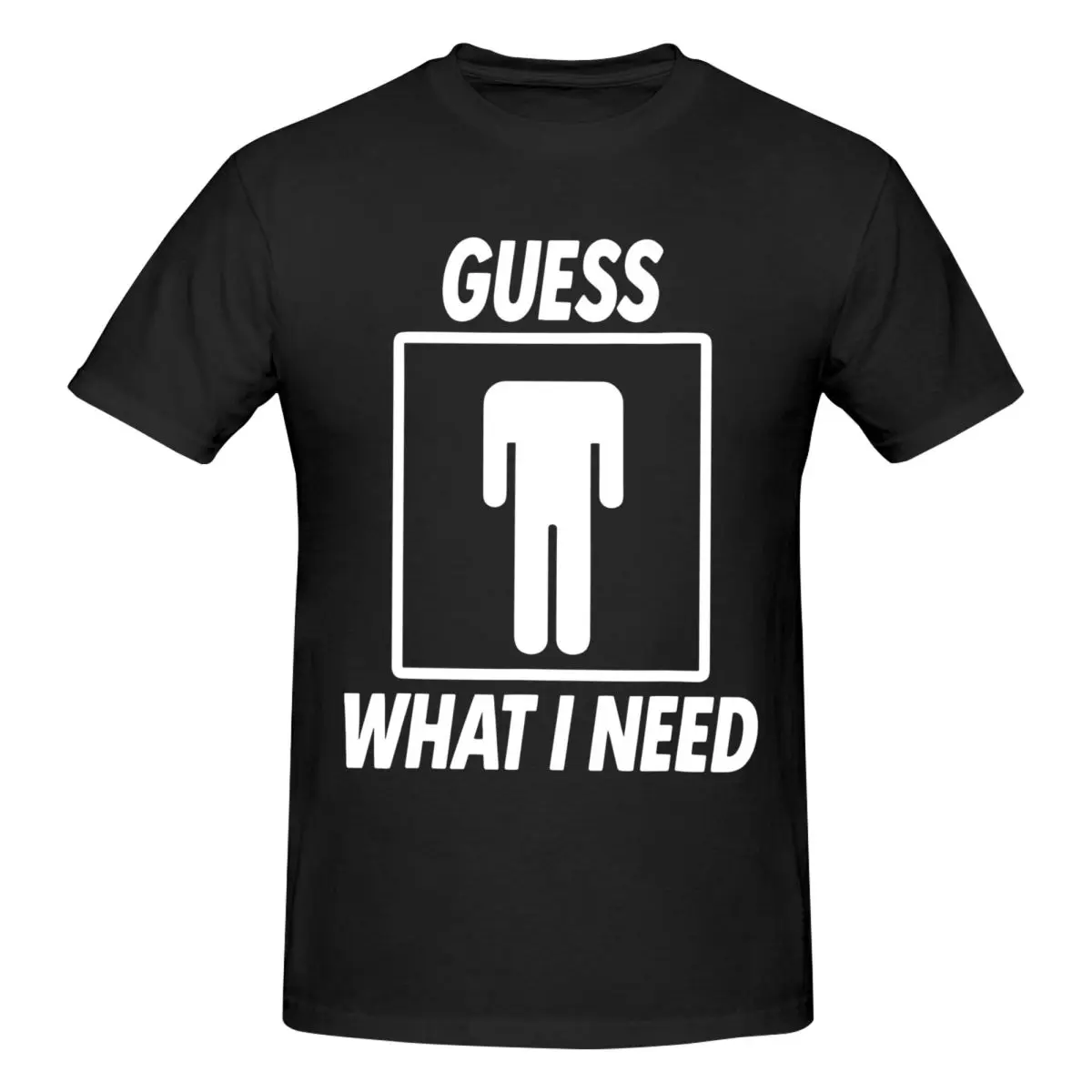 Camiseta divertida minimalista con la frase "Adivina qué necesito" para hombre, camiseta de algodón con cuello redondo, estilo streetwear, camiseta de anime