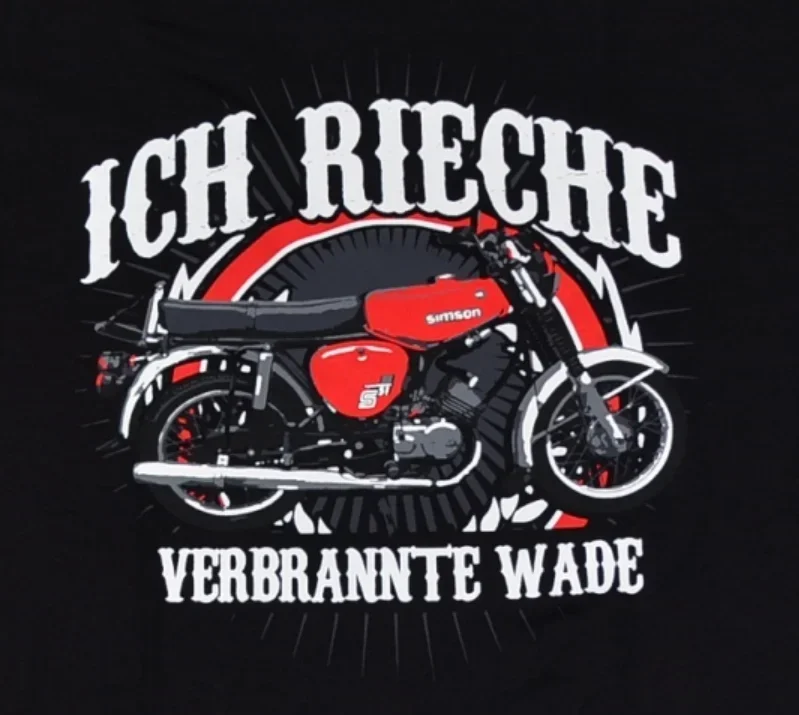 Ich Rieche Verbrannte Wade. Simson Suhl Mokick S51 Motorcycle T-Shirt. Premium Cotton Short Sleeve O-Neck Mens T Shirt New S-3XL