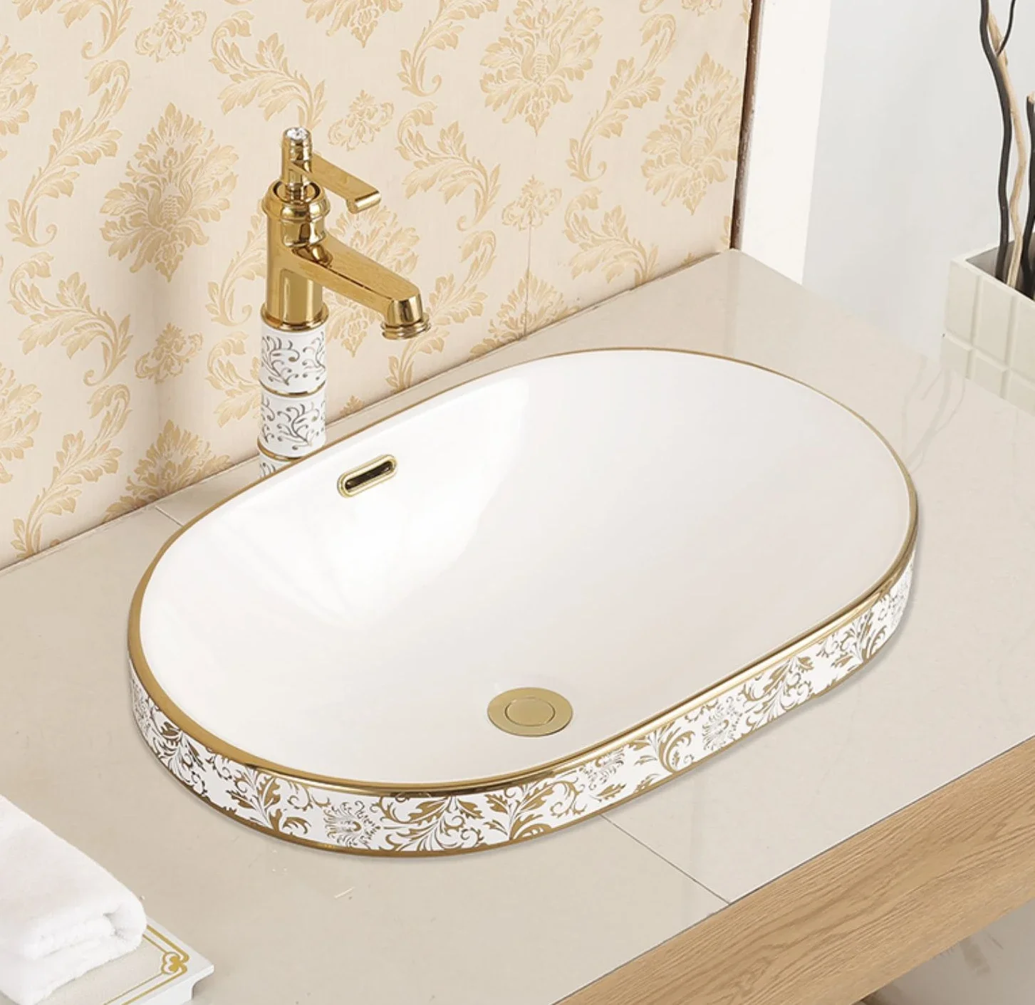 

Полувстроенный овальный балконный умывальник, керамический умывальник, бытовой стол