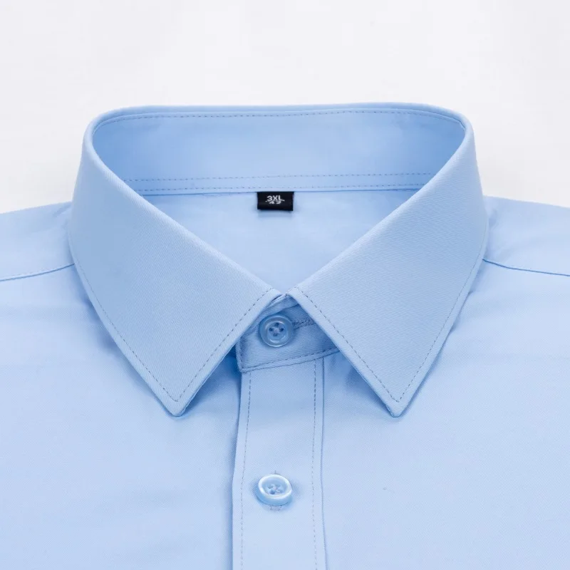 Long Sleeve Shirt for Men Work Men Formal Shirt Long Sleeve Office Solid Color Anti-Wrinkle Fashion Business Office White Shirt