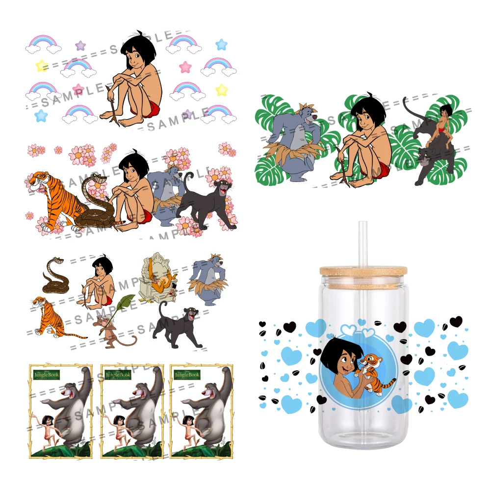 Winsome Disney Cartoon The Jungle Book UV DTF Sticker Waterproof Transfers Decals For 16oz Glass Cup Wrap Stickers