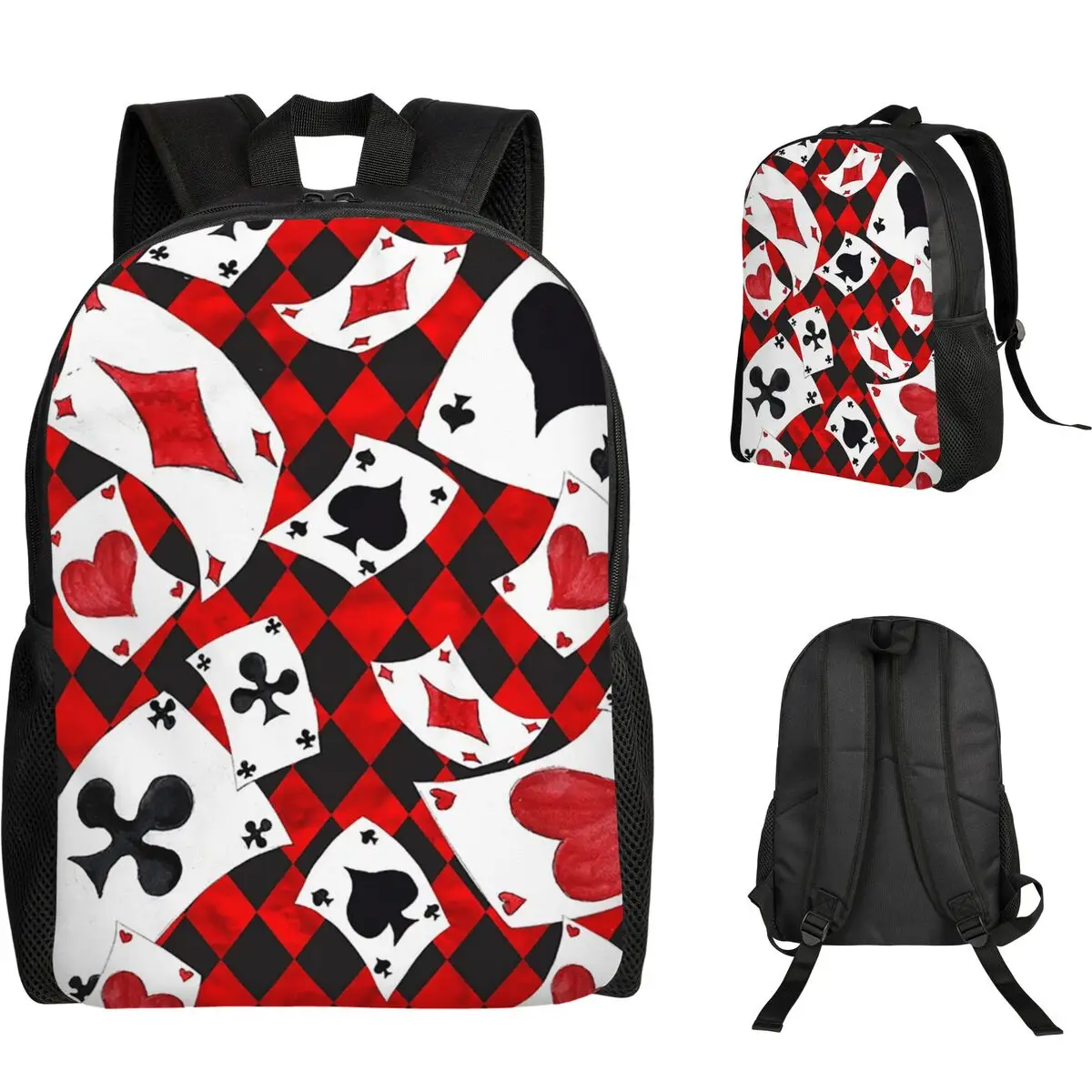 

Крутой рюкзак с рисунком игральных карт для покера, сумка для книг для студентов, школьная сумка для мальчиков и девочек, сумка для ноутбука, сумки на плечо