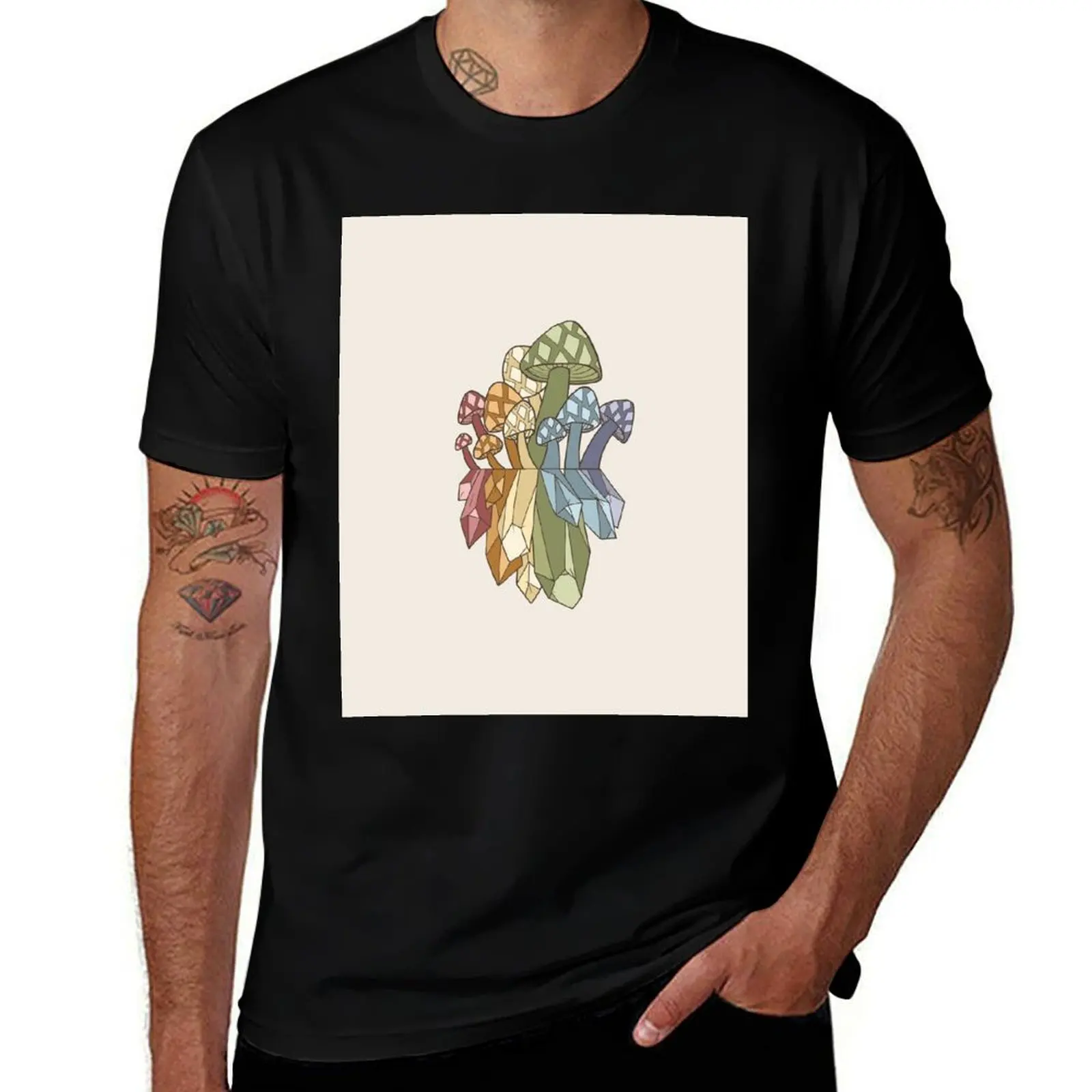 

graphic man t t man T-Shirt shirts man shirts t men for for Mushroom shirt percent Crystals 100 cotton