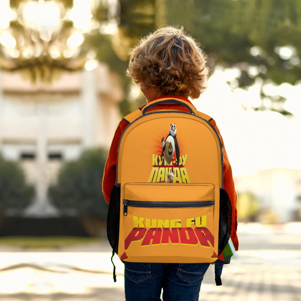 Nuova borsa da scuola per bambini alla moda K-Kung Fu PandaPattern zaino leggero con stampa carina