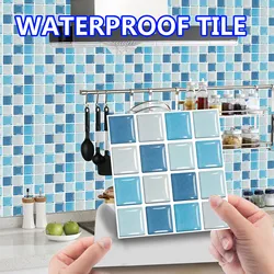 10pcs Fancytiles Waterproof Self Adhesive 3d Mosaic Wall Decal Kitchen Bathroom Wallpaper 3d Printing Crystal Tile Sticker