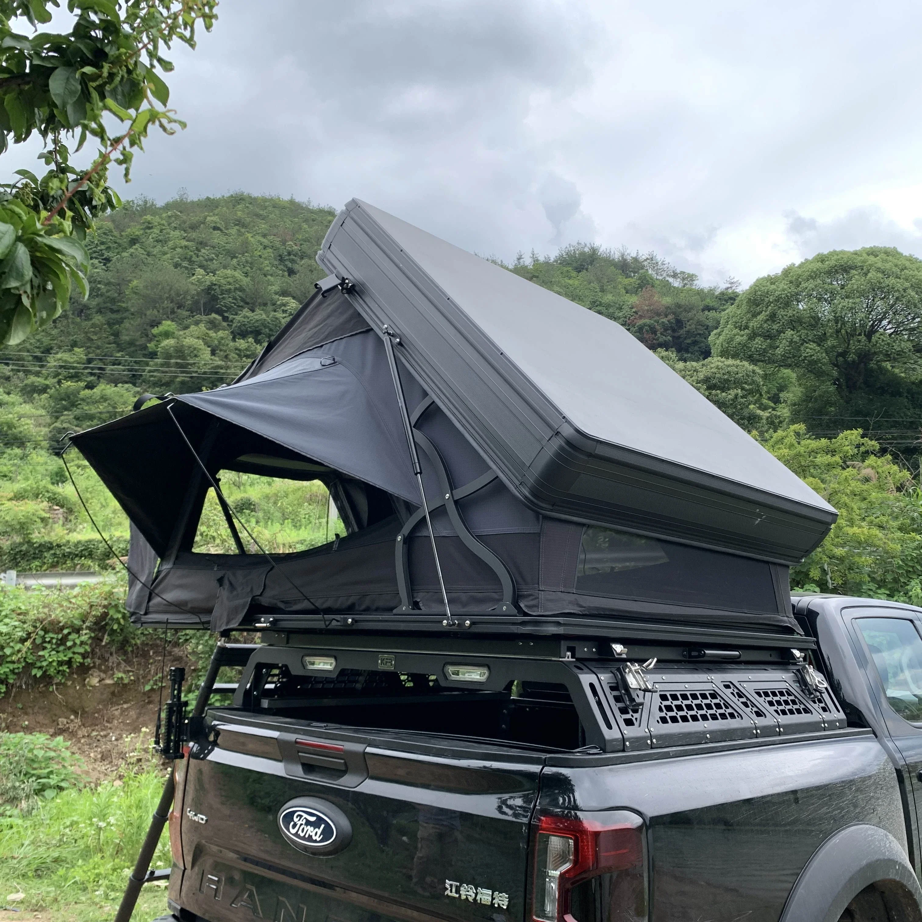 Remaco Side Opening Aluminum 4 5 Person Heavy Duty Pro X Structure Hardshell Hybrid Fold Out Roof Top Tents For Vehicles