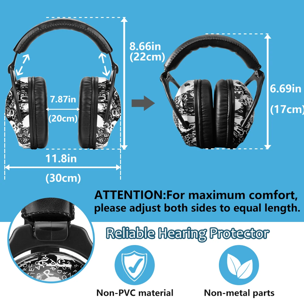 ZOHAN الاطفال حماية الأذن غطاء للأذنين سلامة إلغاء الضوضاء سماعات للأطفال التوحد طفل الأذن حامي الألعاب النارية الجمجمة