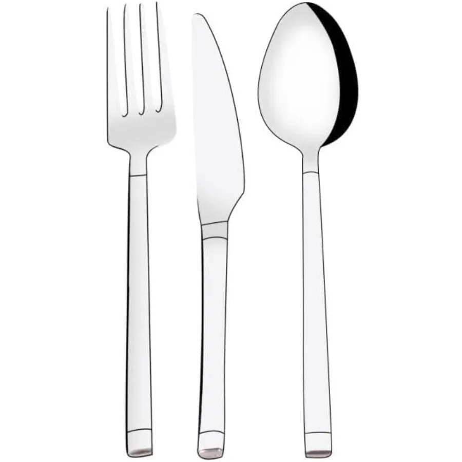 

18Pcs Stainless Steel Cutlery Set, Modern Silverware Flatware Set for Dining, Kitchen Utensils with Forks, Knives and Spoons, Di