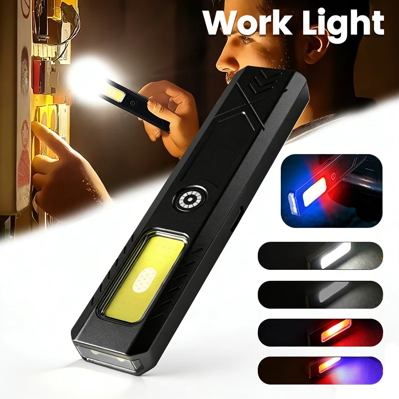 Latarka LED D5 do użytku zewnętrznego, przenośna mini latarka, ładowana przez USB-C, lampka kempingowa, kieszonkowa latarnia, światło robocze z 6 trybami świecenia.