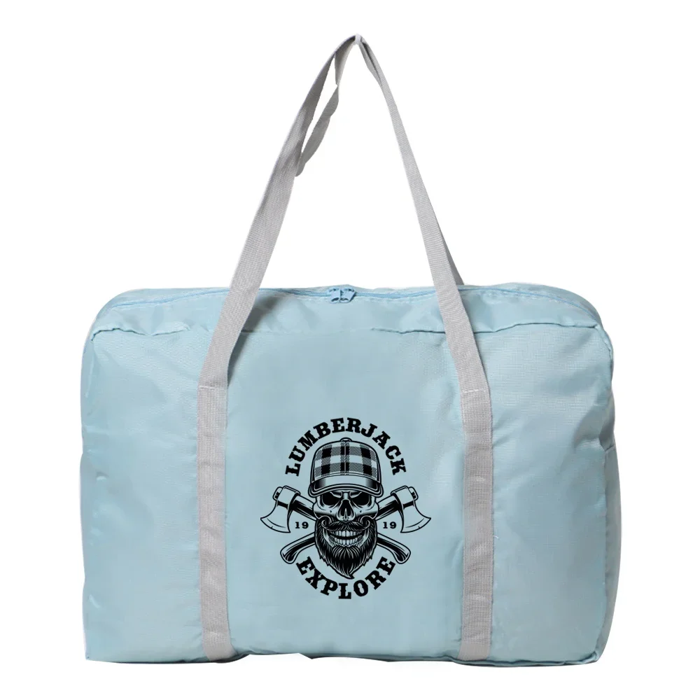 Bolsas de viaje, bolso plegable, paquete de equipaje para mujer, organizador con estampado de calavera, ropa, accesorios de vacaciones, bolsa de lona para viajero, paquete de mano