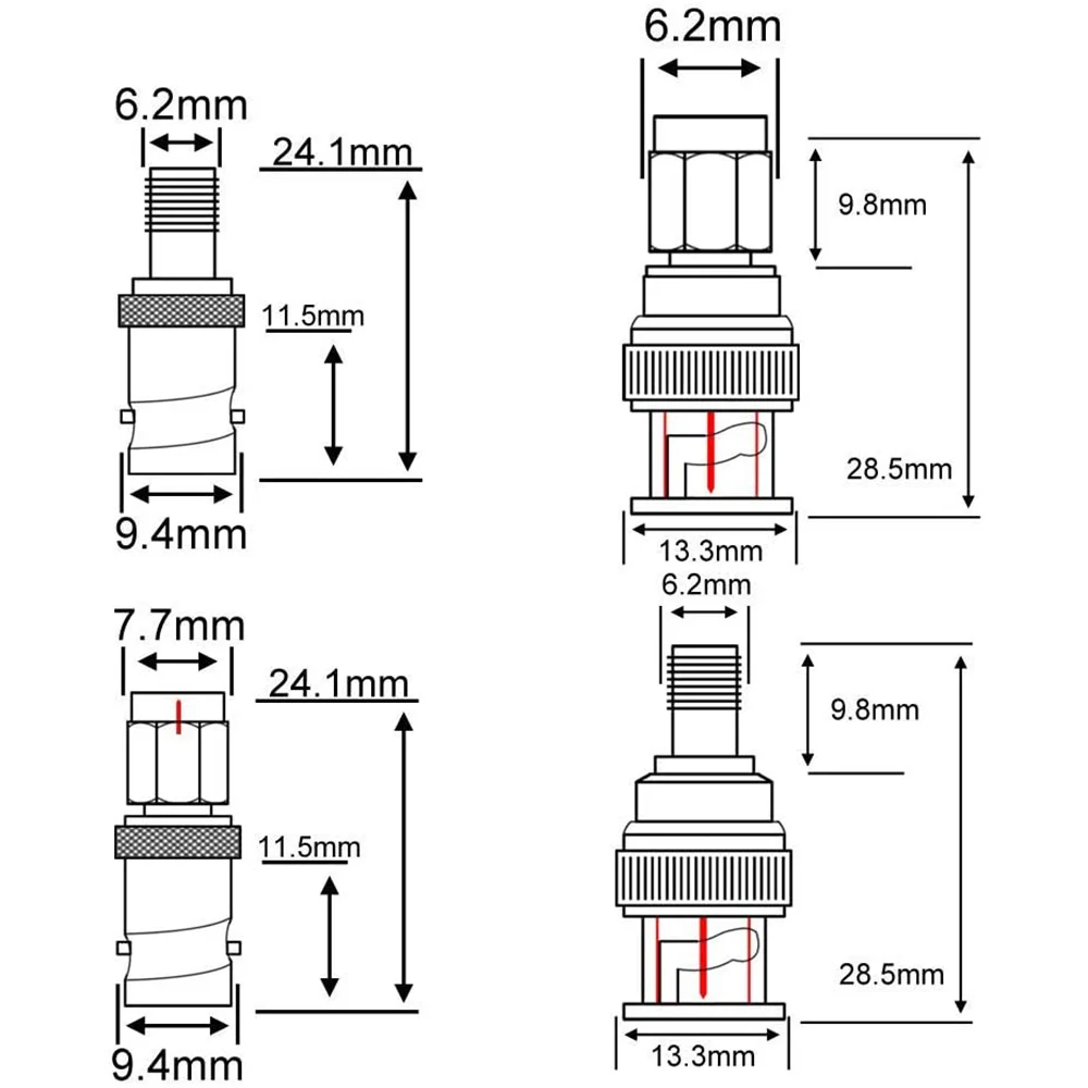 SMA to BNC Kits 2 Set RF Adapter Connector Kits for SDR Ham Radio Baofeng UV-5R UV82 V-5R5 Two Way Handheld Radio