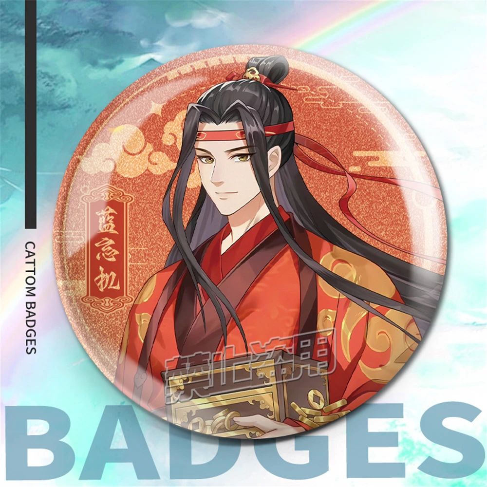 58mm Anime The Grandmaster of Demonic Cultivation Mo Dao Zu Shi Cosplay COSTUME Badge Pin SPTE Tinplate Brooch﻿ Prop Xmas Gilf