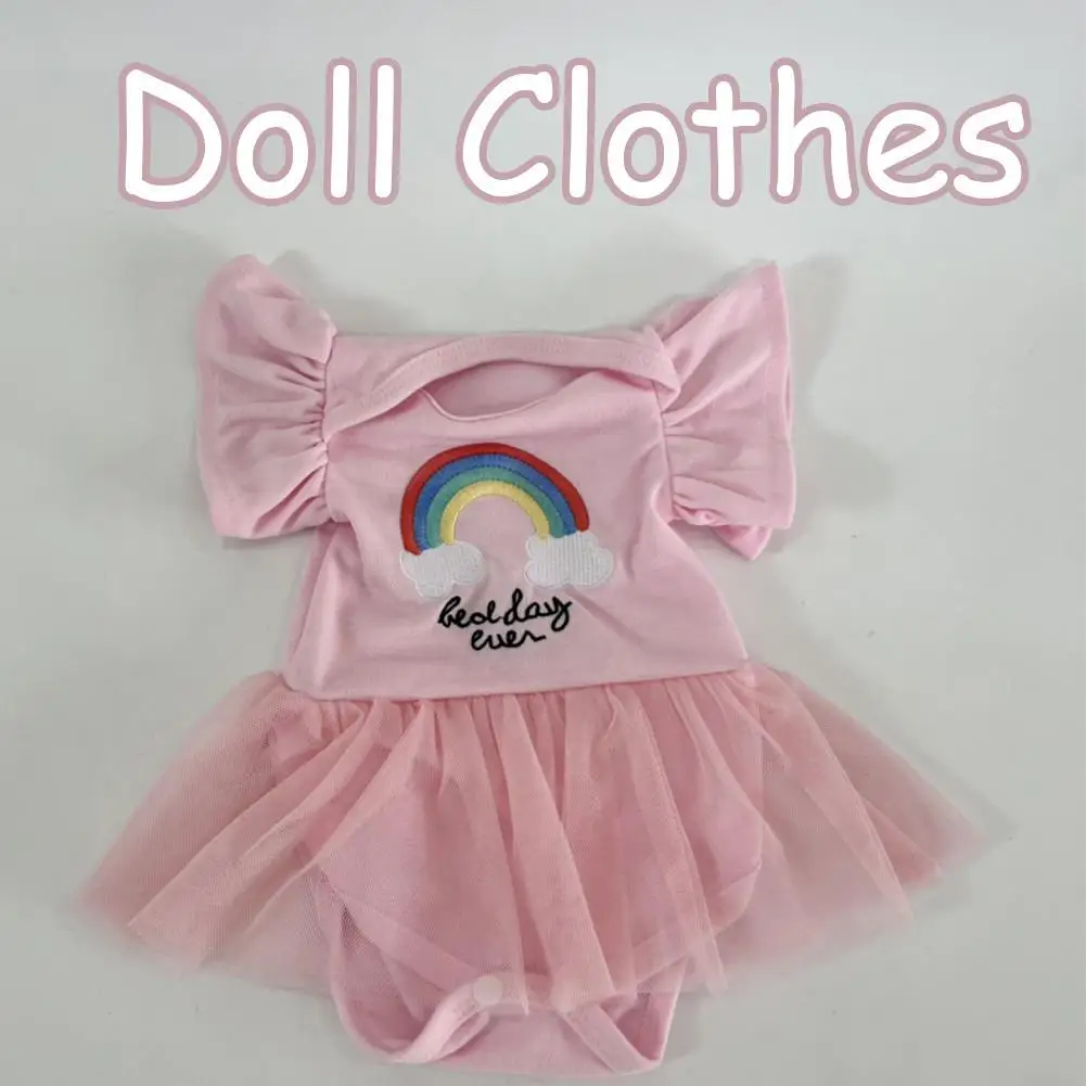 18 Inch Aesthetic Baby Doll Romper - Rainbow Dress Announcement, Summer Casual Short Sleeve Bodysuit