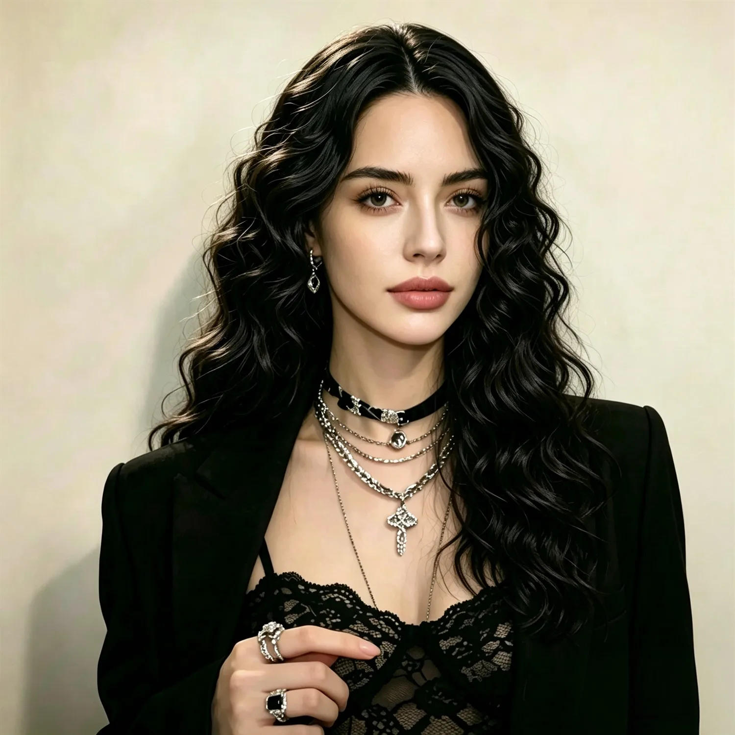Water Wave Wig 30 Inch 1B Natural Black Heat Resistant Synthetic Wig For Women