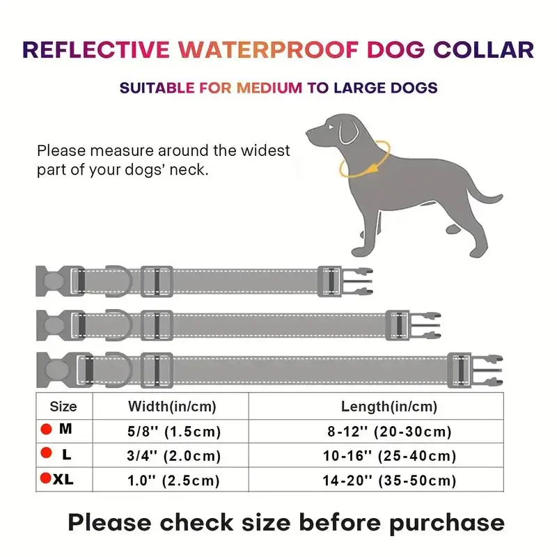 Dog Collar and Leash Set Adjustable Dog Collar PVC Waterproof Dog Leash Collar For Small Medium Large Dogs