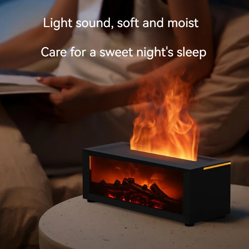 

Fireplace Aromatherapy Machine Colorful Atmosphere Lamp Remote Control Flame Humidifier Retro Simulate Fireplace Remote Control