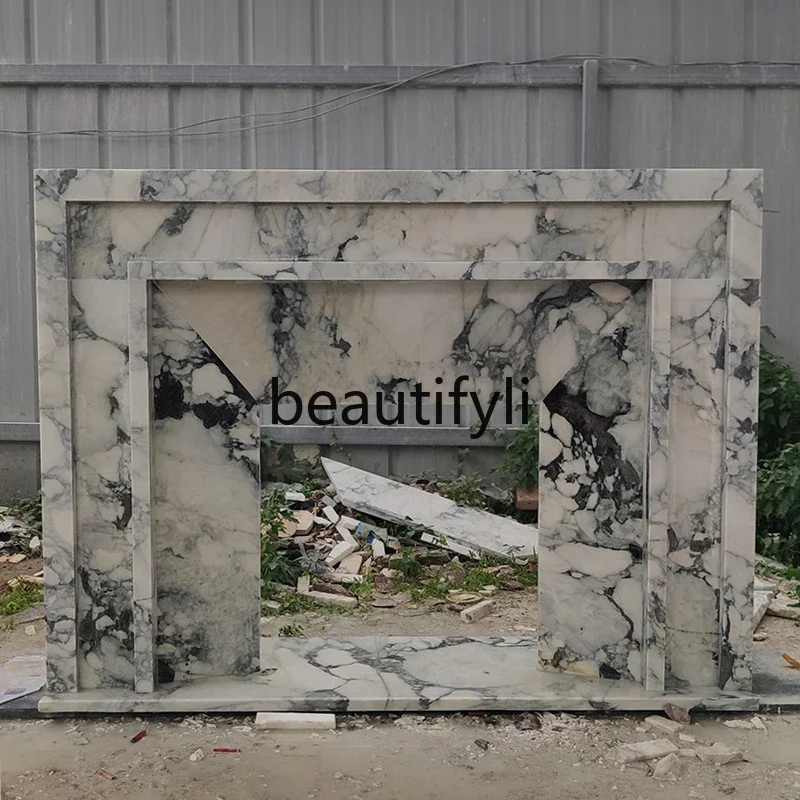 

G Stone fireplace French marble fireplace white stone decorative cabinet mantel