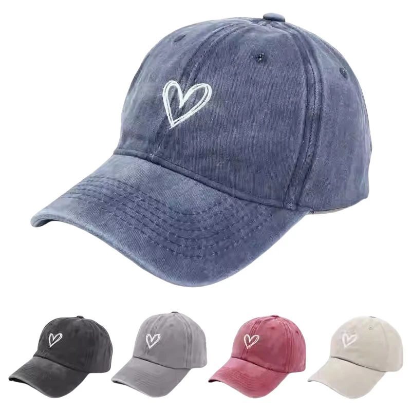 

Ретро стираная кепка с вышивкой «утконос» для женщин на весну и лето, бейсболка с большими полями и мягким верхом, регулируемая