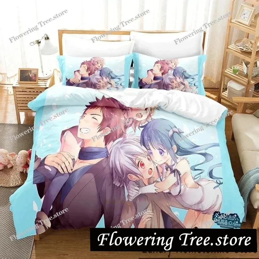 

3D Print DanMachi Anime Hestia Bedding Set Duvet Cover Bed Set Quilt Cover Pillowcase Comforter king Queen Size Boys Adult029963