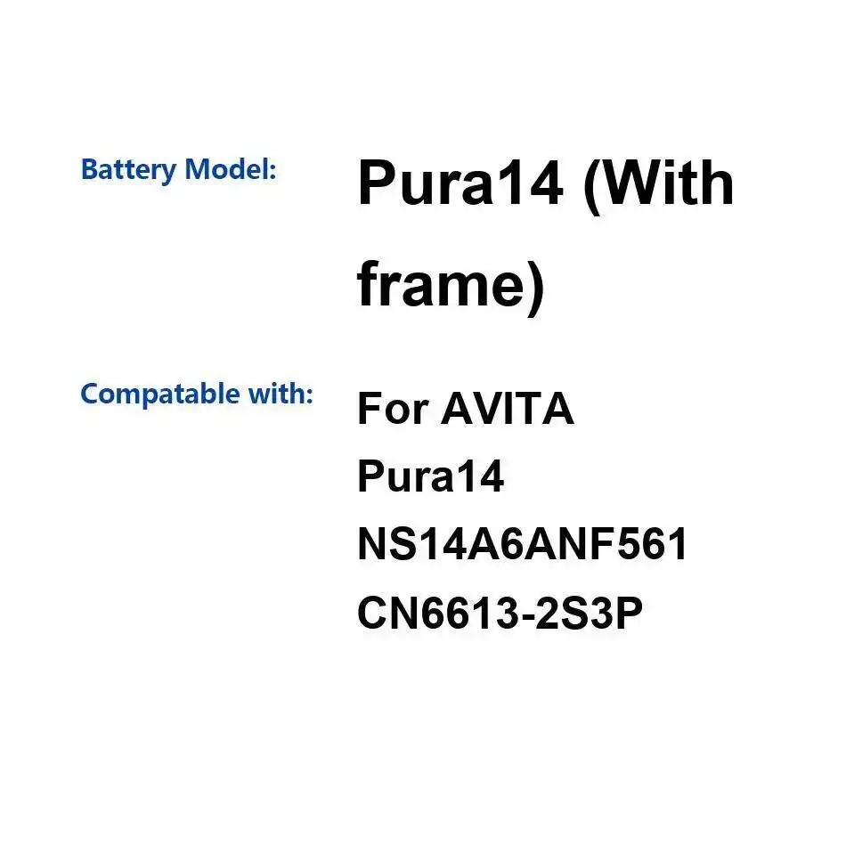 

Для Avita Pura1 4 NS14A6ANF561 CN6613-2S3P аккумулятор для ноутбука длительная производительность 4830 мАч Pura14 с рамкой Премиум замена