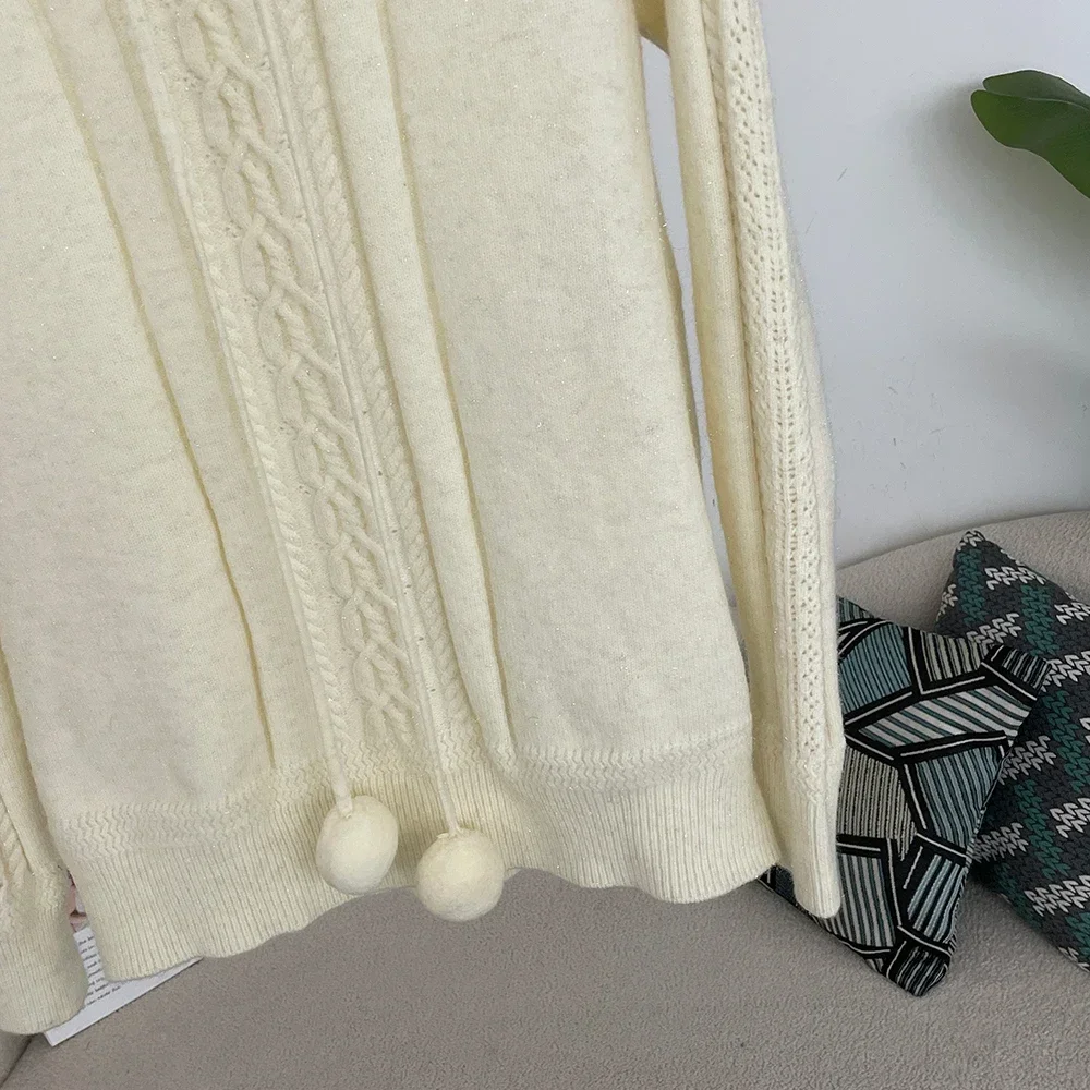 Pull tricoté à manches longues pour femmes, pull rétro américain en tricot torsadé, garniture en peluche, pull à capuche, manteau Streetwear Harajuku