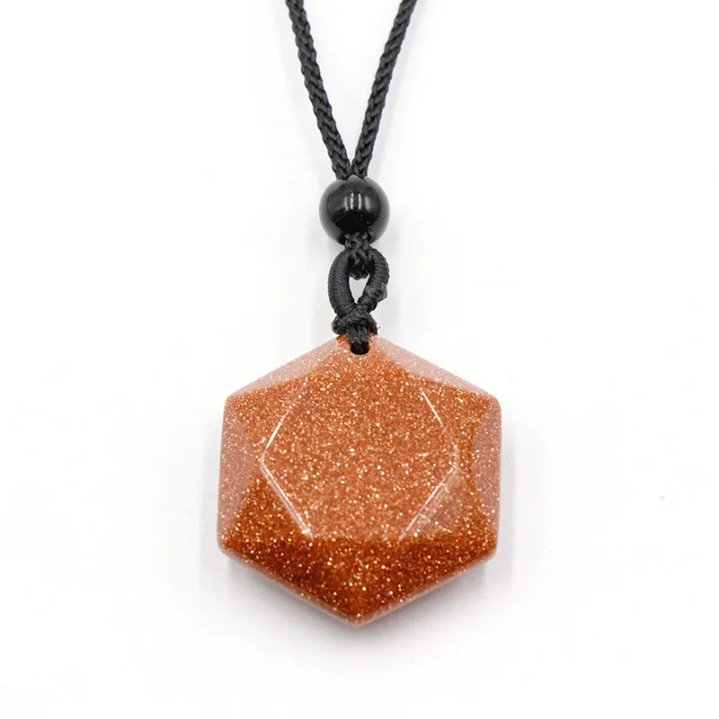 Hexagramm-Stern-Anhänger aus Naturstein, verstellbares Seil, Achat-Kristall-Charms, Pullover-Kette, Halskette für Damen und Herren, Schmuckgeschenk – Detail 15