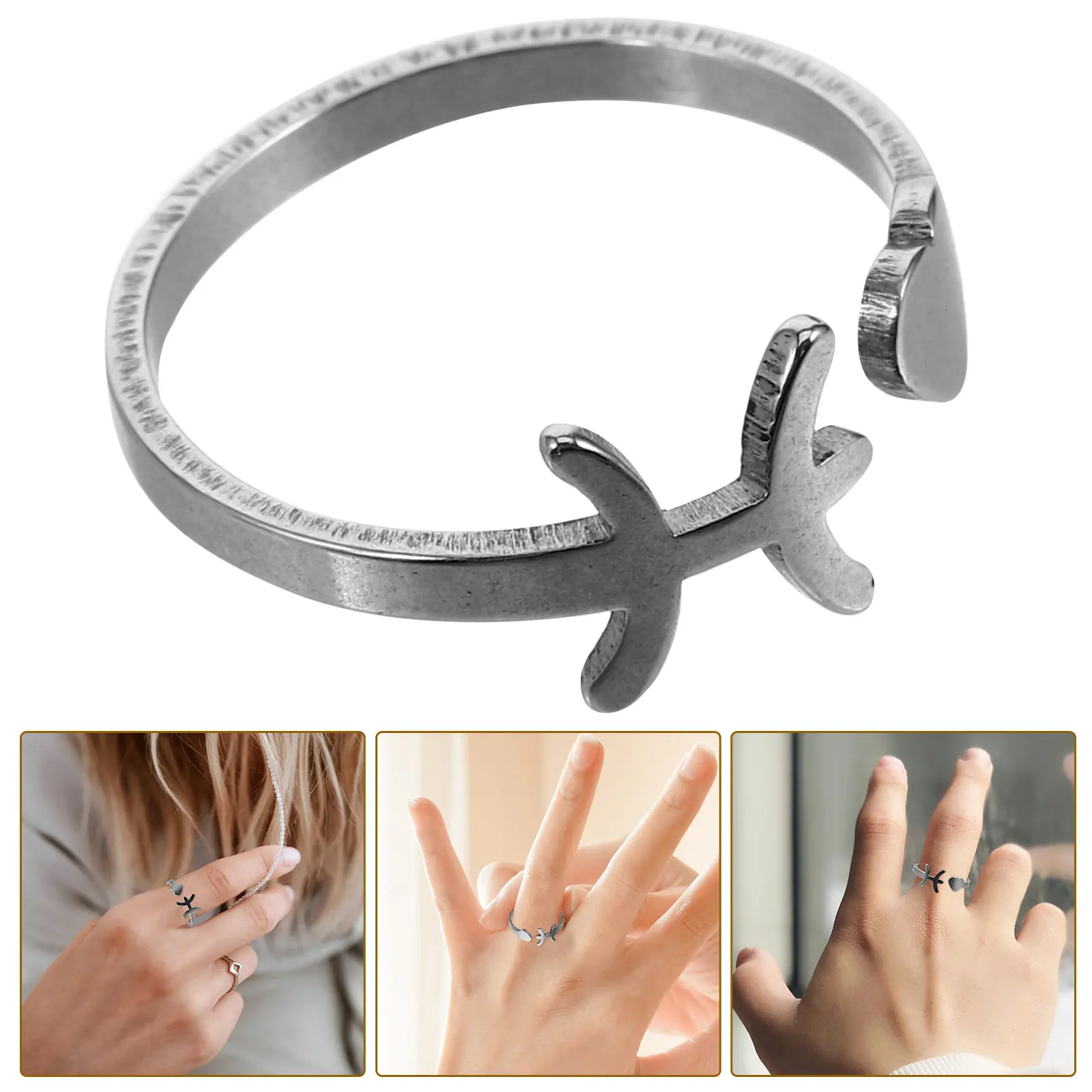 Gemini Ring Adjustable Open Finger Band Elegant Comfortable Stylish Women Jewelry Gift for Any Occasion Trendy