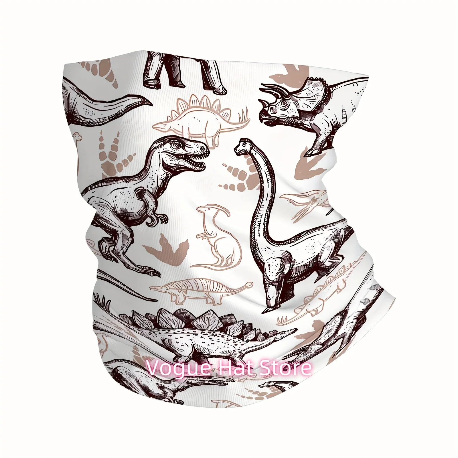 Dinosaurs, Seamless Pattern, Prehistoric Creatures Multi-Functional Print Scarf for Men Women Unisex Mask Neck Mask Holiday Even
