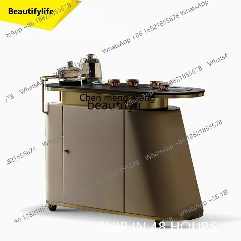 

cn8350 ssyj Mobile Tea Table Kettle Integrated Household Light Luxury Modern Balcony Tea Cart Living Room Small Tea Table