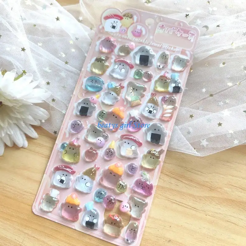 

C7AB Embossed Animal Sticker Cartoon PVC Resin Sticker For Scrapbooking Notebook Journal Phone Cover Luggage Kids Rewarding