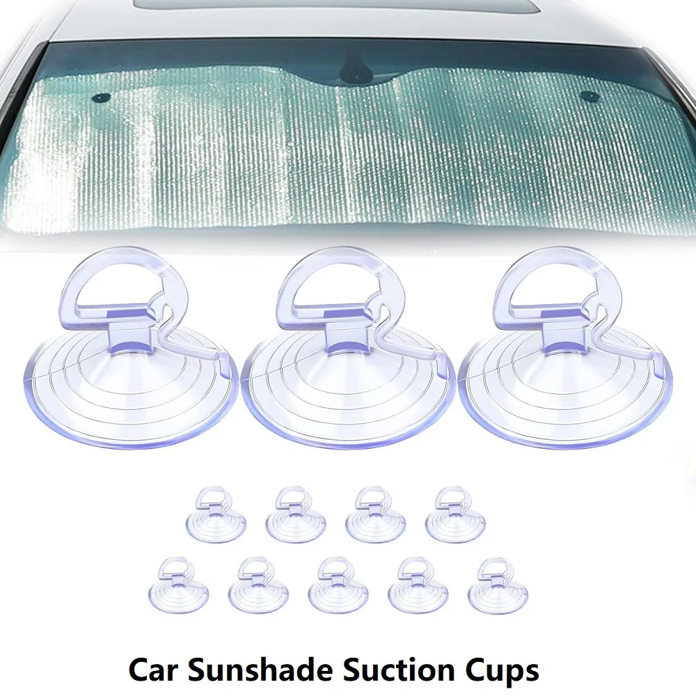 

12PCS Car Window Suction Cup Car Glass Windshield Sunshade Suction Cups PVC Sucker Car Interior Accessories for Automotive Visor