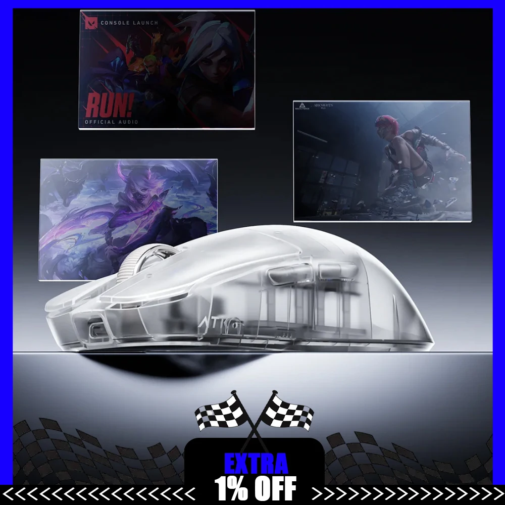 Gaming Accessories For Valorant - ATK ZERO Transparante Draadloze Muis Nordic