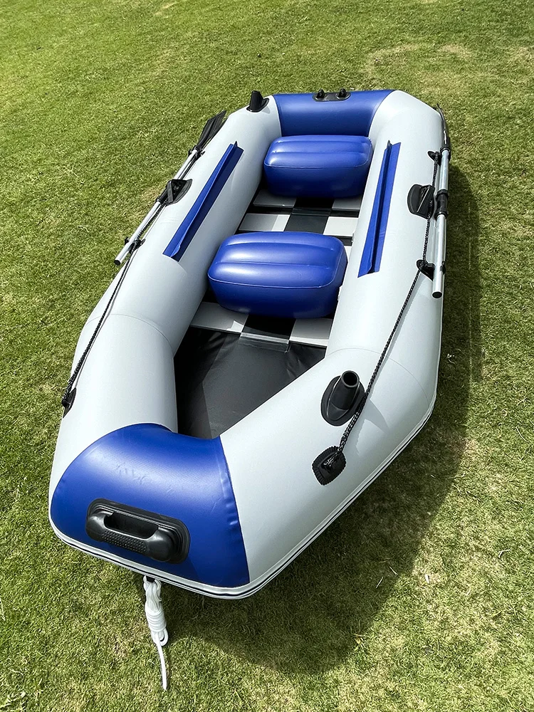 8.5ft Inflatable Fishing Boat Foldable Wooden Floor Surfing Boats and Racing Kayak for 3 Person for the Sea Outdoor Watersport - view 3