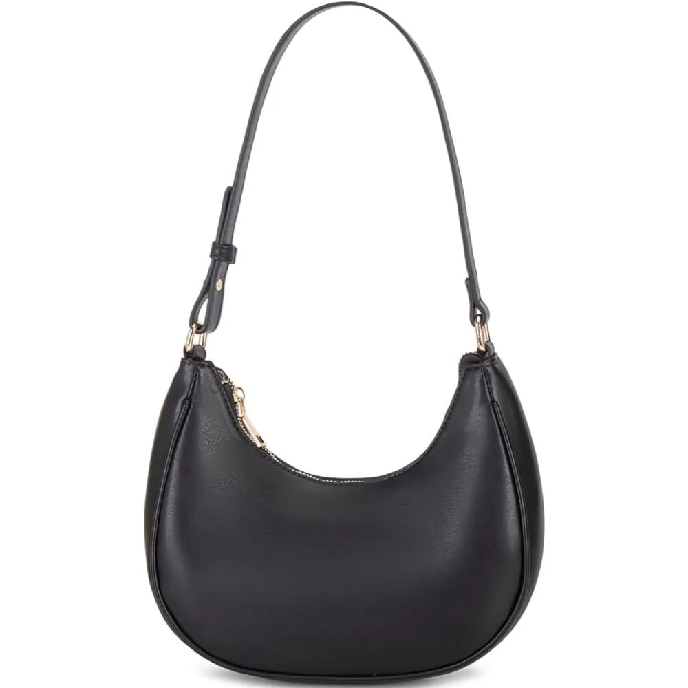 

Crescent Shoulder Bags for Women Cute Tote Handbag Under the Arm Purses Mini Clutch Purse with Zipper Closure