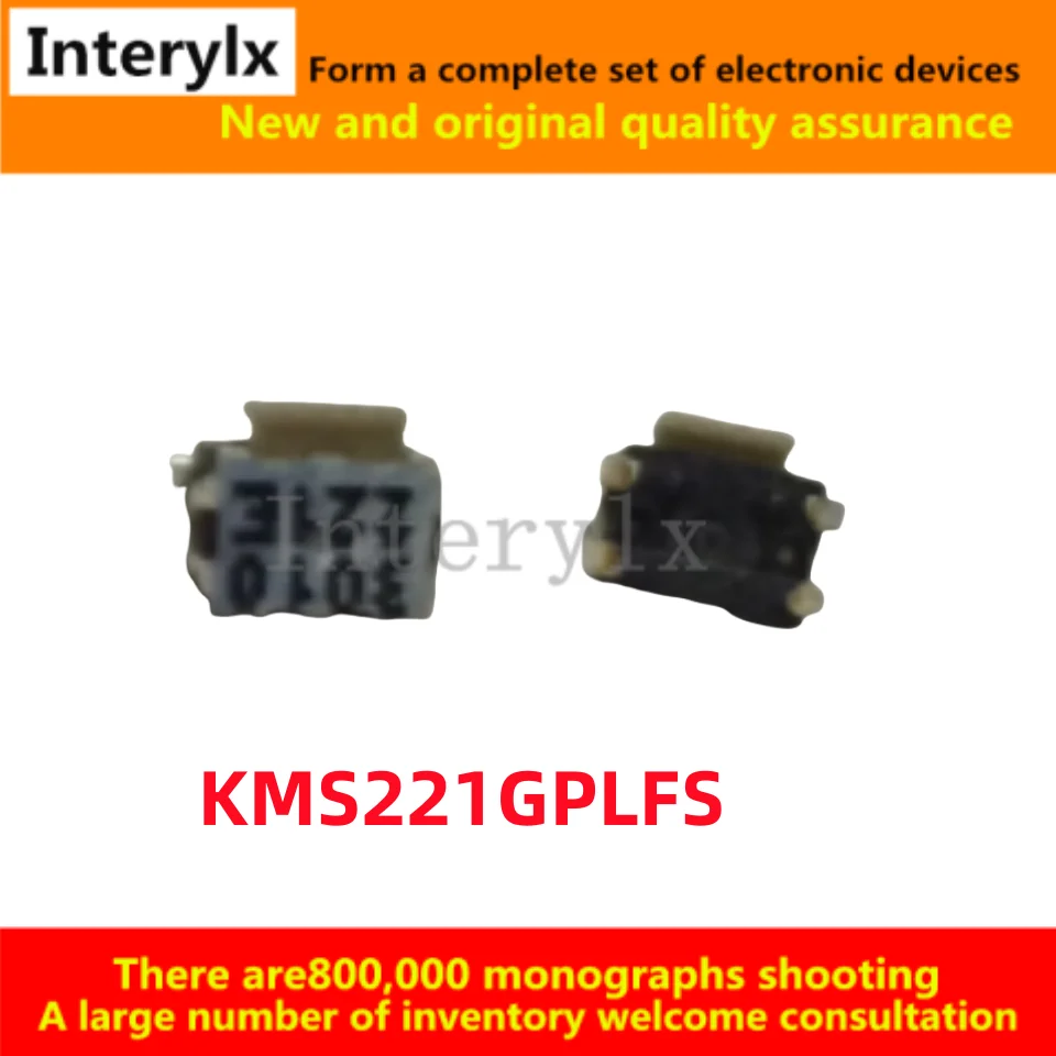 10-100Pcs/Lot Original C&k KMS221GPLFS KMS221 Flat head turtle light touch side button switch patch 4 feet