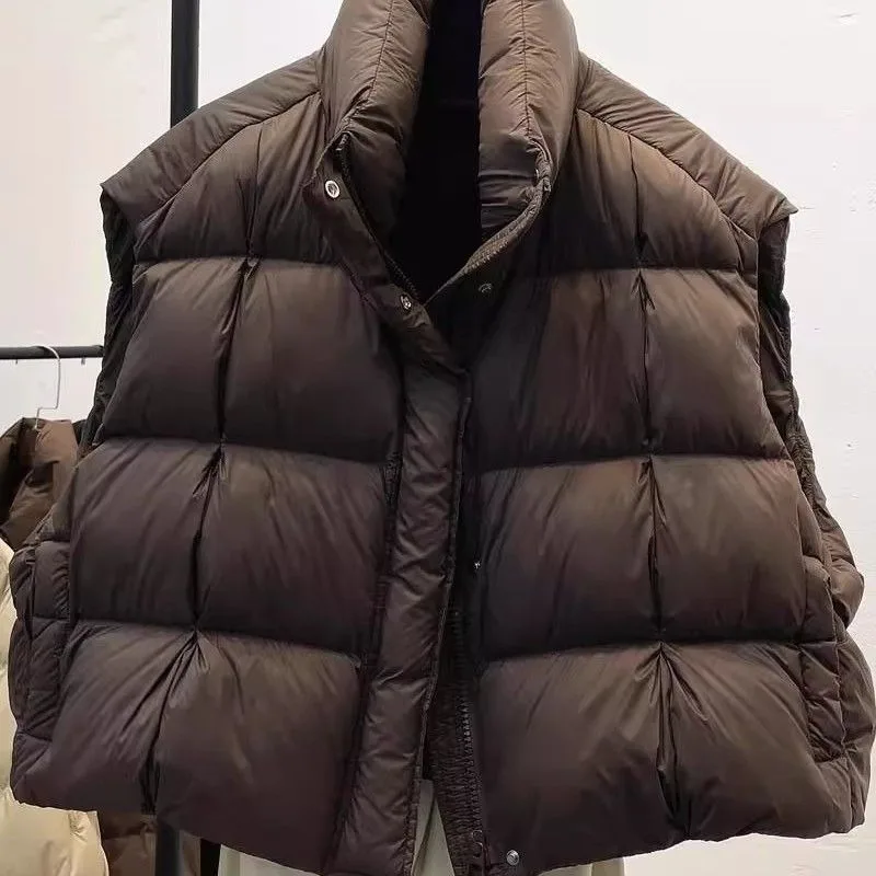 

2025 Autumn and Winter New Outer Wear Vest Fashionable Thickened Vest Warm Short Down Cotton Jacket