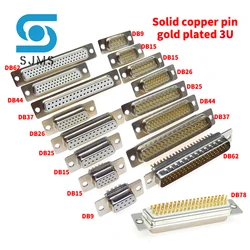 Gold plated Solid Pin DB9 DB15 DB25 DB26 DB37DB44/50/62/78 Hole/Pin Female/Male Welded Connector RS232 Serial Port D-SUB adapter