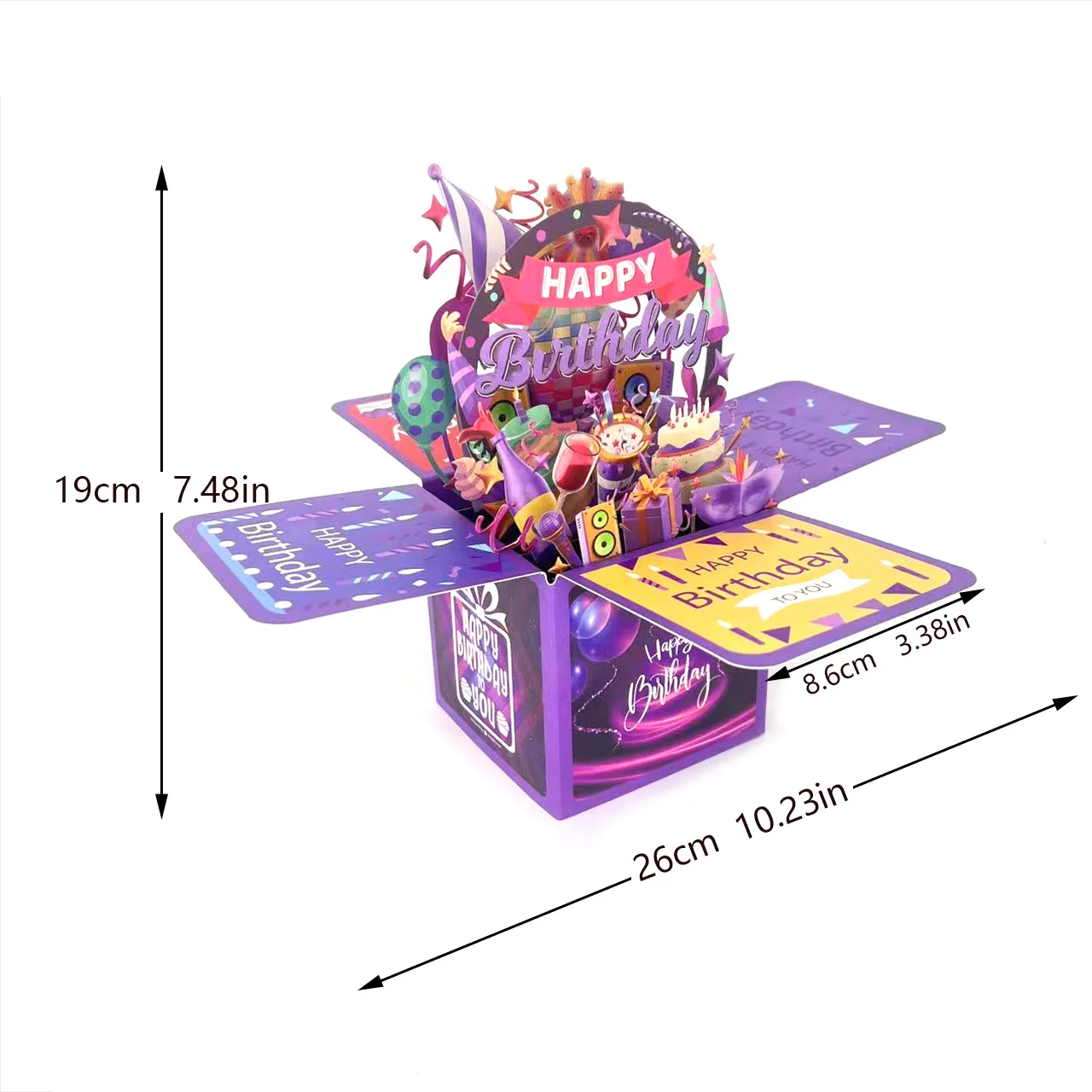 3D Pop Up Happy Birthday Grußkarte Geschenk Grußkarten zum Geburtstag mit Umschlag Segen Postkarte Partygeschenke – Detail 8