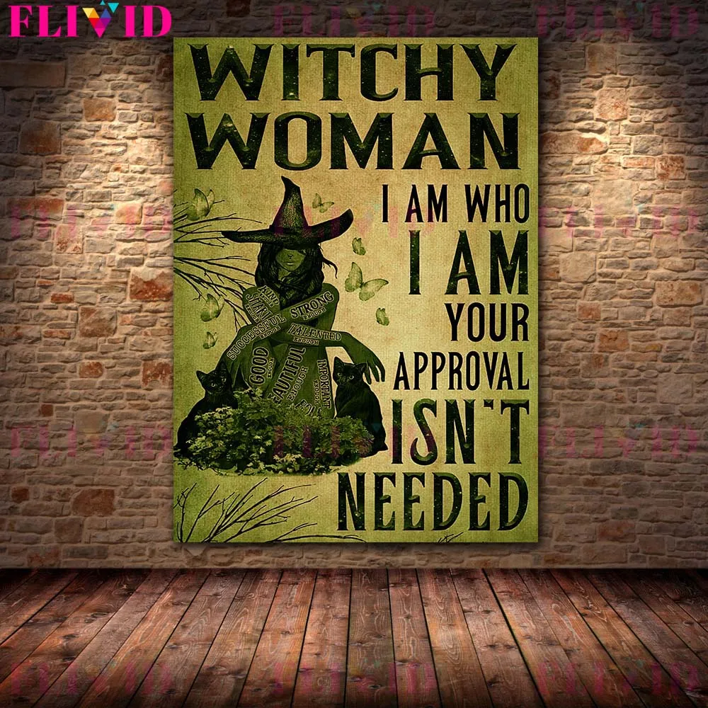 Witch Ought Never Be Frightened Art Prints Home Decor The Witch's Lair Vintage Wall Art Wicca Canvas Painting Witchcraft Poster