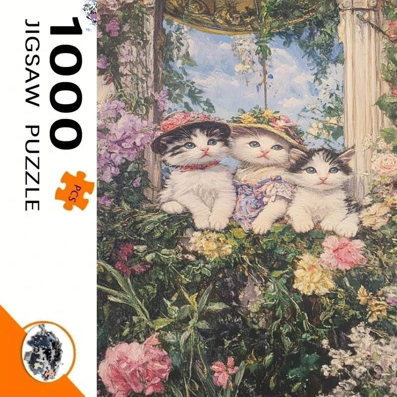 quebra-cabeca-de-500-1000-pecas-quebra-cabeca-de-gatinhos-vitorianos-encantadores-perfeito-para-diversao-criativa-em-familia-presente-brinquedo-divertido