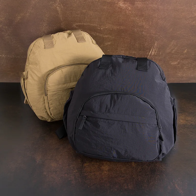 Mochila de nailon con bolsillo para hombre, ropa de calle, mochila escolar para ordenador portátil de gran capacidad, mochila informal negra para ir al trabajo, mochila de viaje para hombre