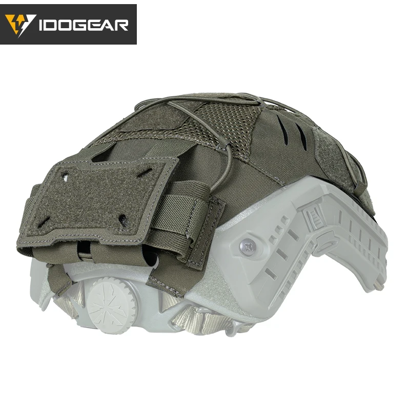 IDOGEAR Tactical Helmet Cover for Fast Helmet with NVG Battery Pouch Headwear Hunting Accessories 3813